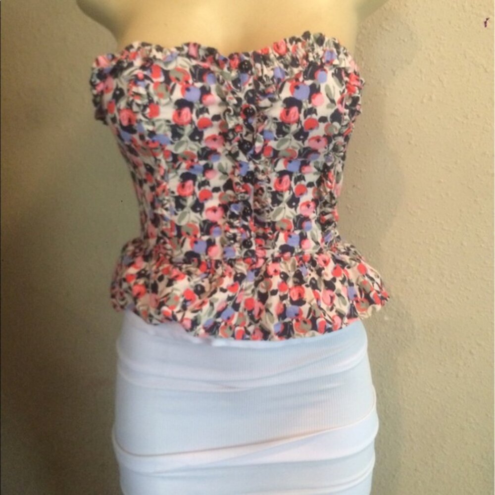 H&M Floral Peplum Bustier NWT